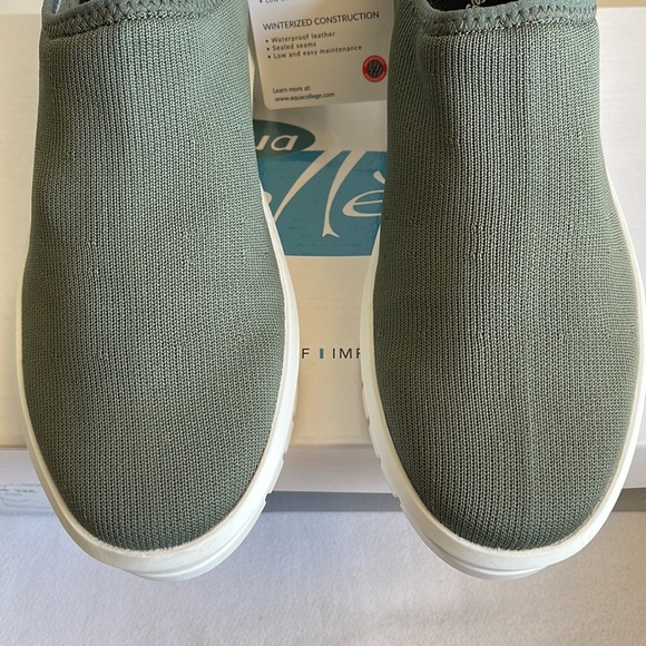 Aqua College Women’s Felicity Waterproof Olive Knit Slip On Sneakers Size 8.5M. - Picture 2 of 7